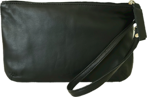 Black leather pouch