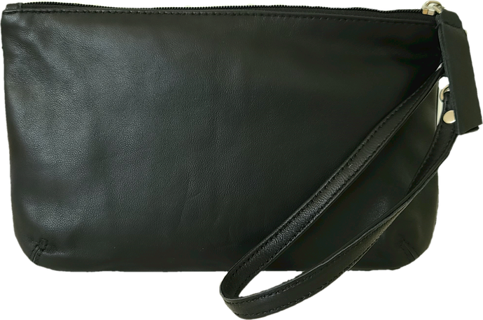 Black leather pouch