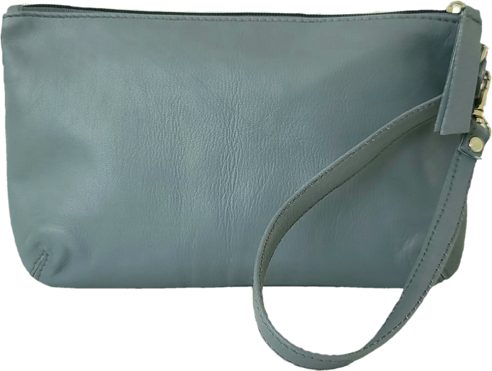 Ocean blue leather pouch