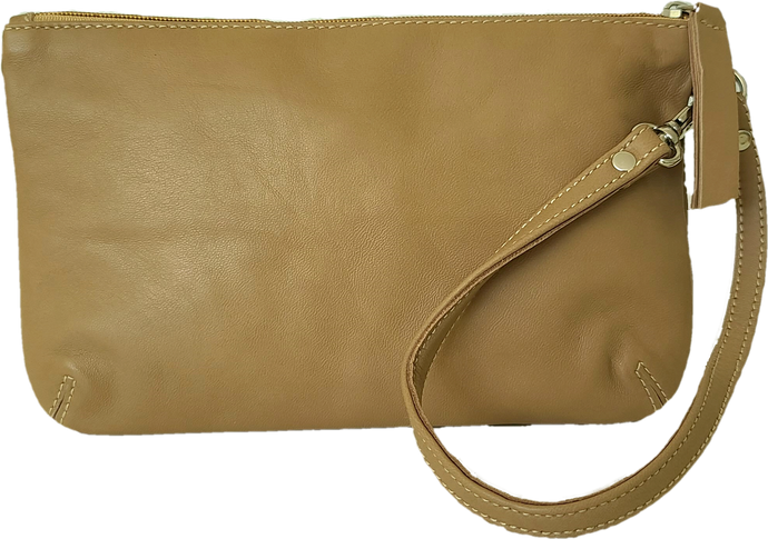 Camel leather pouch