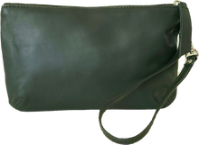Load image into Gallery viewer, Dark green leather pouch