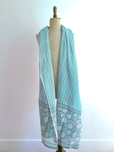 Cotton scarf and beach sarong - green