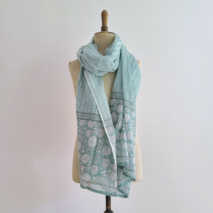 Cotton scarf and beach sarong - green