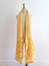 Load image into Gallery viewer, Cotton scarf and beach sarong - yellow