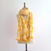 Load image into Gallery viewer, Cotton scarf and beach sarong - yellow