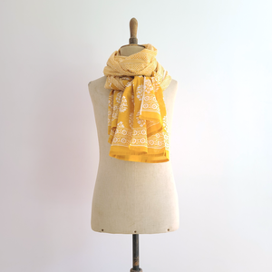Cotton scarf and beach sarong - yellow