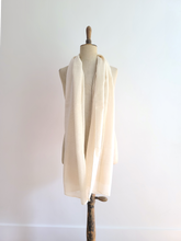 Load image into Gallery viewer, Finest Organic Cotton and Silk scarf - off white with delicate lines