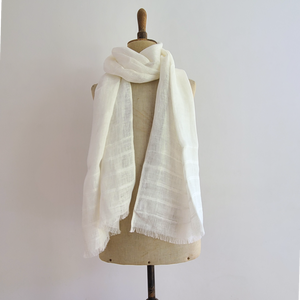 Finest Linen scarf - white