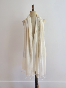 Finest Cotton scarf - white with checks