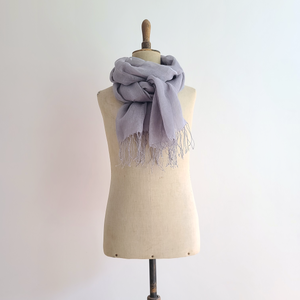 Finest Mousse Linen scarf - light gray