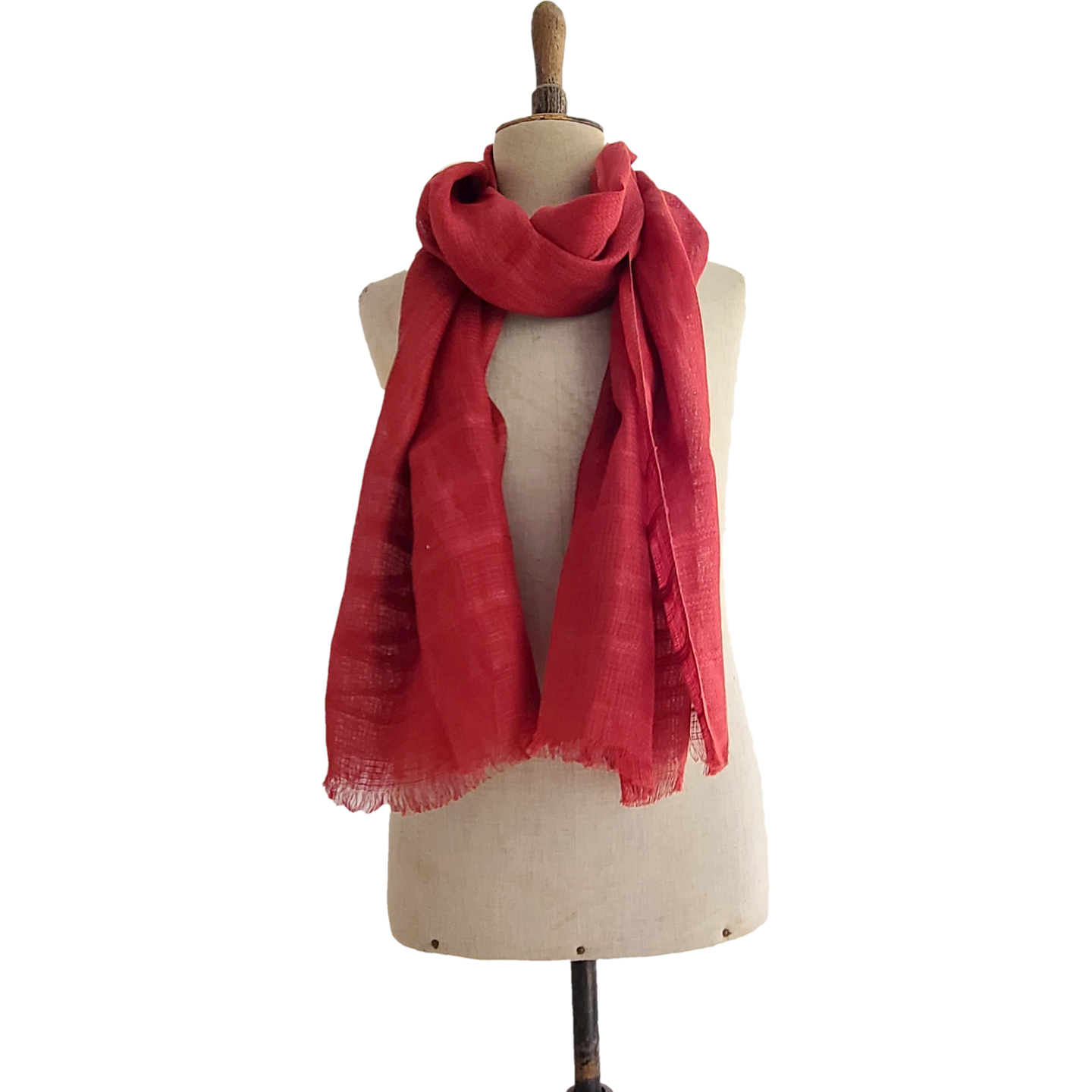 Finest Linen  scarf - red