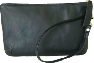 Navy leather pouch