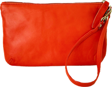 Load image into Gallery viewer, Orange leather pouch