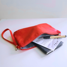 Load image into Gallery viewer, Orange leather pouch