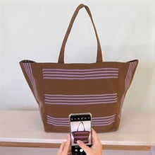 Load image into Gallery viewer, Oversized tote bag Brown/Lavender