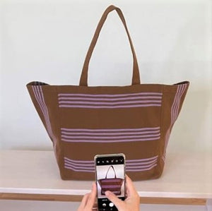 Oversized tote bag Brown/Lavender