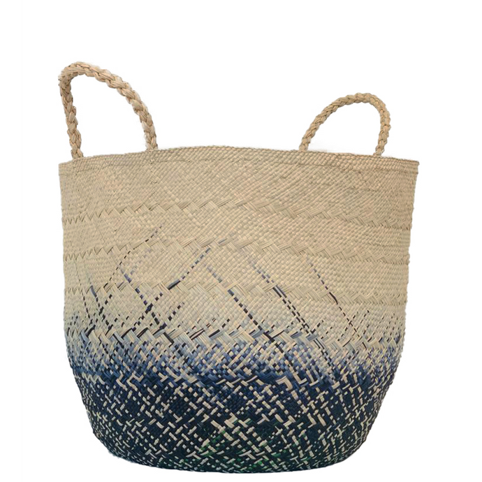 Large Blue/Green/Natural Basket