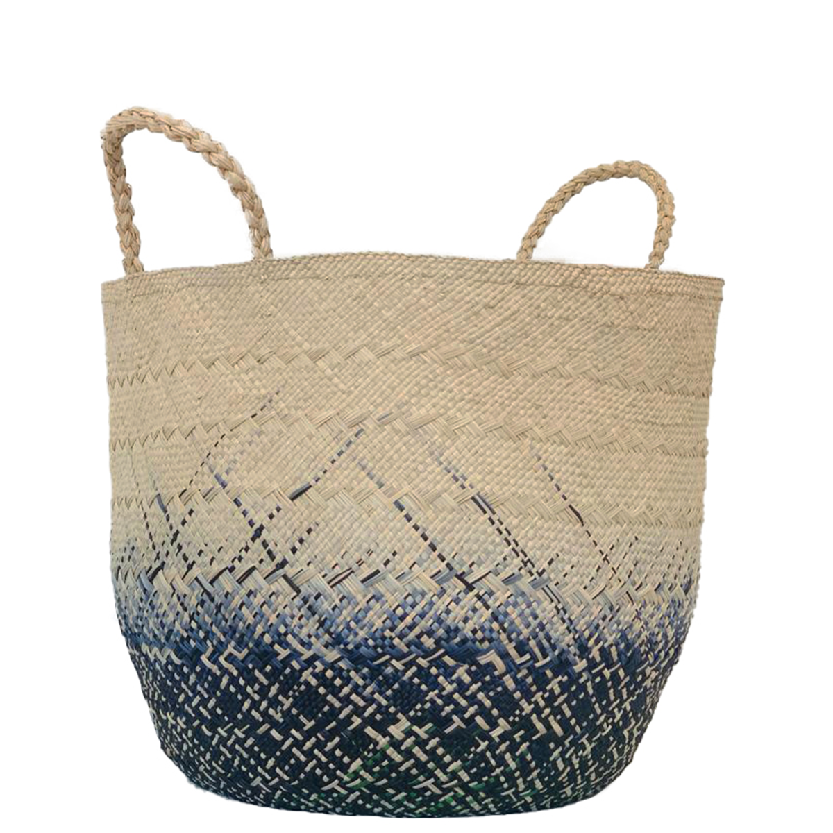 Large Blue/Green/Natural Basket