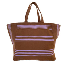 Load image into Gallery viewer, Oversized tote bag Brown/Lavender