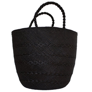 Large Black Iraca Palm Basket