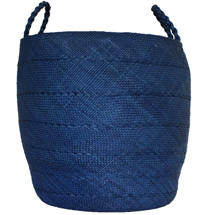 Extra Large blue Iraca Palm Basket