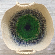 Load image into Gallery viewer, Extra Large Blue/Green/Natural Iraca Palm Basket